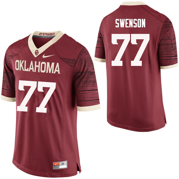 Oklahoma Sooners #77 Erik Swenson College Football Jerseys Limited-Crimson